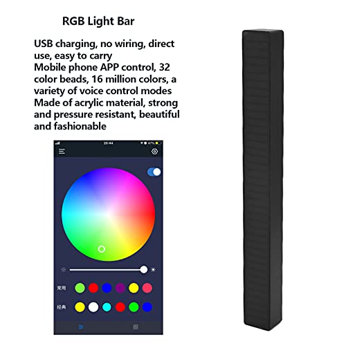 minifinker Barra Ligera del RGB, Luz Colorida de Moda del Ritmo de la Luz del Ritmo 40LED para los Festivales de Música de Las Fiestas(Cáscara Negra)