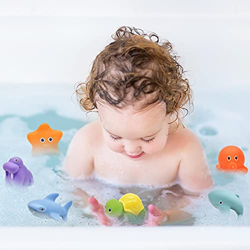 Miotlsy 7 Piezas Juguetes De Baño,Juguetes de Baño Flotantes para Bebés, Juguetes para Bebés, para Bebé Niños Agua Piscina Baño Playa Regalo Bueno de Cumpleaños Navidad