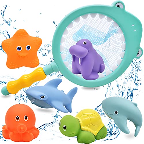 Miotlsy 7 Piezas Juguetes De Baño,Juguetes de Baño Flotantes para Bebés, Juguetes para Bebés, para Bebé Niños Agua Piscina Baño Playa Regalo Bueno de Cumpleaños Navidad