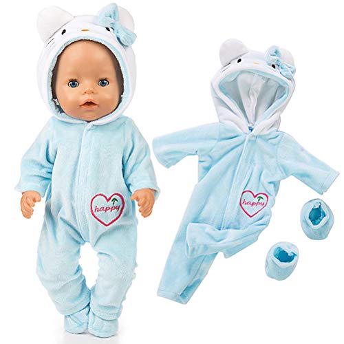 Miotlsy Bebé Ropa de la muñeca Disfraz de Bebe Baby Born Onesie Pelele de muñeca Ropa de Bebe para Muñecas de Bebé en Tamaño18 (Rosado/Azul)