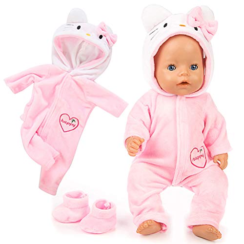 Miotlsy Bebé Ropa de la muñeca Disfraz de Bebe Baby Born Onesie Pelele de muñeca Ropa de Bebe para Muñecas de Bebé en Tamaño18 (Rosado/Azul)