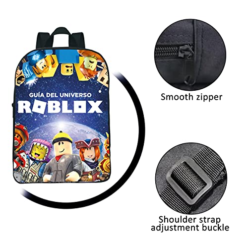 Miotlsy Mochilas Roblox para niños Mochila escolar, Mochila Escolar de Dibujos Animados en 3D de Roblox, Estudiantes de primaria, 12 Pulgadas