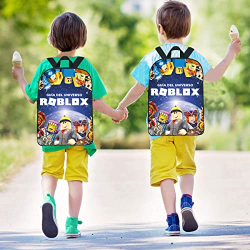 Miotlsy Mochilas Roblox para niños Mochila escolar, Mochila Escolar de Dibujos Animados en 3D de Roblox, Estudiantes de primaria, 12 Pulgadas