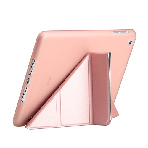 MiusiCase Funda para iPad Mini 1 2 3, Suave TPU Carcasa Estuche con Auto-Sueño/Estela Magnético Smart Cover para iPad Mini 1/2/3 Generation. Oro Rosa