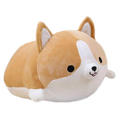 MMUK Shiba Inu Dog Plush Pillow, Corgi Plush Throw Pillow Animales de Peluche Suaves Almohada de Abrazo Lindo Perro de Juguete Forma de Cachorro Almohada para Dormir Regalo para niños