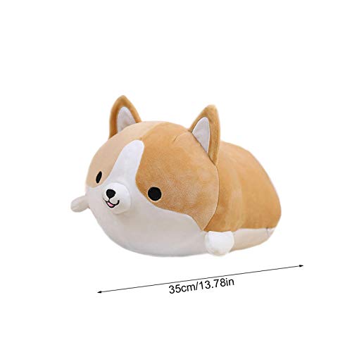 MMUK Shiba Inu Dog Plush Pillow, Corgi Plush Throw Pillow Animales de Peluche Suaves Almohada de Abrazo Lindo Perro de Juguete Forma de Cachorro Almohada para Dormir Regalo para niños