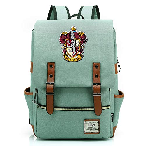 MMZ Harry Potter Mochila Gryffindor Mochila Escolar Señoras Jóvenes Niños Mochila de Viaje Grande Verde