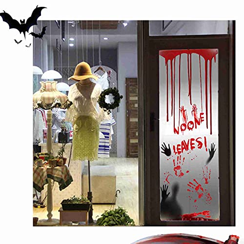 MNSYD Adornos de terror para Halloween, personaje sombrío, huellas de manos sangrientas y gotas de sangre, accesorios para Walking Dead Houses Monsters