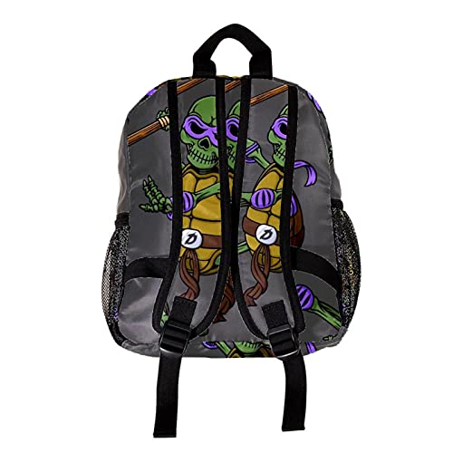 Mochila de niño Tortuga Ninja Mochila con Motivo Estampado Mochila para Escuela Primaria Mochila para niña Mochila Ligera para niños Correa Ajustable para el Hombro 25.4x10x30 CM