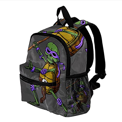 Mochila de niño Tortuga Ninja Mochila con Motivo Estampado Mochila para Escuela Primaria Mochila para niña Mochila Ligera para niños Correa Ajustable para el Hombro 25.4x10x30 CM