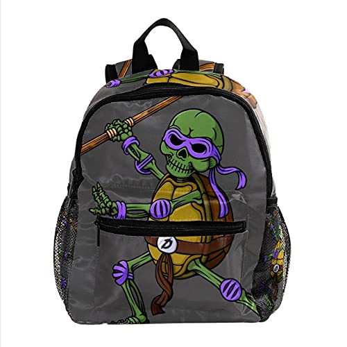 Mochila de niño Tortuga Ninja Mochila con Motivo Estampado Mochila para Escuela Primaria Mochila para niña Mochila Ligera para niños Correa Ajustable para el Hombro 25.4x10x30 CM