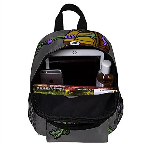 Mochila de niño Tortuga Ninja Mochila con Motivo Estampado Mochila para Escuela Primaria Mochila para niña Mochila Ligera para niños Correa Ajustable para el Hombro 25.4x10x30 CM