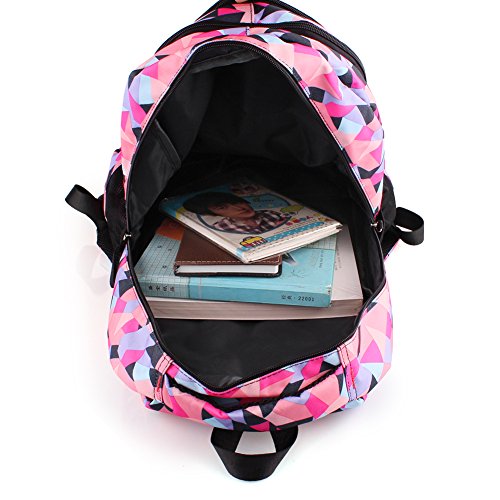 Mochila Escolar Niña Ruedas Bolsa Escolar Chica Infantil Carro Nailón Impermeable Desmontable para Alumnas Escuela Primaria (Negro)