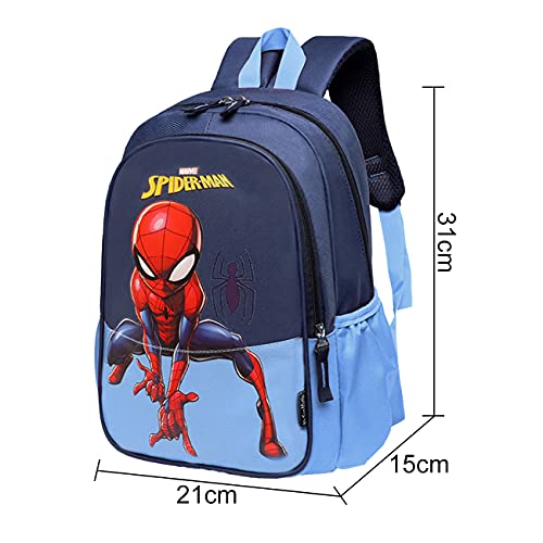 Mochila Infantil Spiderman para guardería Primaria Pequeña Guardería Mochila Preescolar para Niños de 3-10 Años Dibujo de Animal Lindo o Regalo Idea de Halloween (Spiderman, 21 * 31 * 15CM)