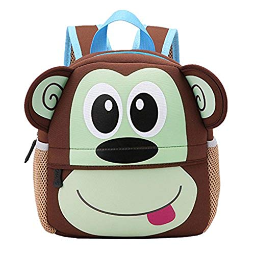 Mochila para niños, Animal Mochila Escolar TEAMEN® Toddler Kids Mochila Escolar para niños pequeños, Mochila para 2-5 años (Mono)