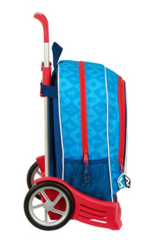 Mochila Safta Espalda Ergonómica con Carro Safta Evolution, Azul/Rojo