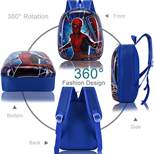 Mochila Spiderman - Miotlsy Mochila Infantil Bolsa Impermeable 3D Mochila para Niños, Mochila para niños de Dibujos Animados Impermeable y Ajustable Adecuado para Niños y Niñas de 2 a 6 Años