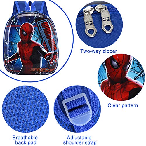 Mochila Spiderman - Miotlsy Mochila Infantil Bolsa Impermeable 3D Mochila para Niños, Mochila para niños de Dibujos Animados Impermeable y Ajustable Adecuado para Niños y Niñas de 2 a 6 Años