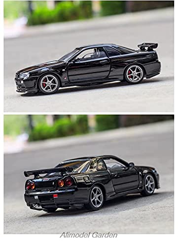 Modelo Coche Aleación 1:32 Simulación Diecasts Metal Toy Toy Car Modelo Para Nissan Para Skyline Para Ares GTR R34 Pull Back Toy Vehicles Colección Niños Juguetes Coche Modelo automóvil Retro estático