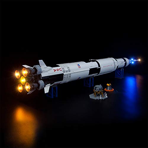 MOEGEN Juego de iluminación LED para Lego NASA Apollo Saturn V, juego de iluminación compatible con modelo Lego 21309 (no incluye modelo Lego)