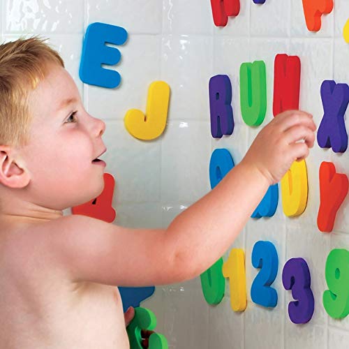 MOHAN88 Pegatinas con Letras y números de Espuma para bebés, 36 Piezas Pegatinas con Letras y números de Espuma para bebés Pegatinas de Agua Juguete Niños Niños Juguetes flotantes para Ducha de baño