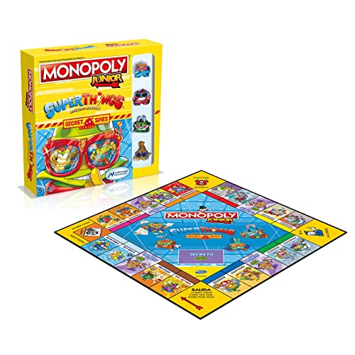 Monopoly Super Things - Juego de Mesa de Las Propiedades Inmobiliarias - ¡Incluye Exclusivos Personajes de Super Things! - Versión en Español