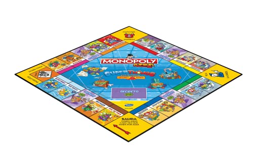 Monopoly Super Things - Juego de Mesa de Las Propiedades Inmobiliarias - ¡Incluye Exclusivos Personajes de Super Things! - Versión en Español