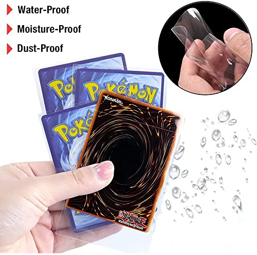 Moocuca Sleeves Fundas para Cartas de Juego Magic 66 * 91mm, 200 Fundas Para Cartas de Comercio Transparente, Protectoras de Tarjeta para YuGiOh Pokemon Trading Cards (200 No Sellado)