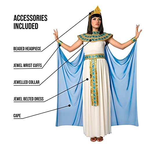 MORPH Costumes Disfraz Cleopatra Mujer Azul, Disfraz Mujer Carnaval Disponible en Talla L