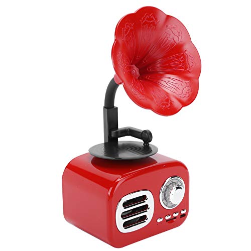 Mothinessto Altavoz De Audio Fonógrafo Altavoz Caja Altavoz Portátil Inalámbrico para Teléfono Móvil para Radio para MP3 para Máquina De Juego(Rojo)