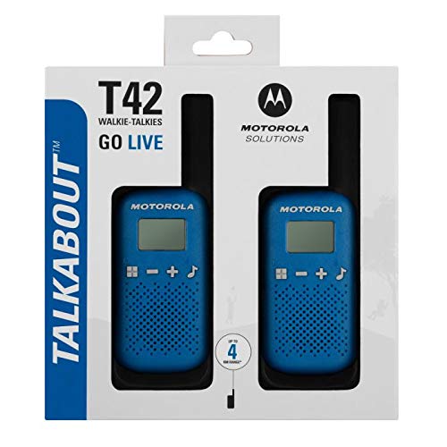 Motorola T42 Azul Talk About – Aparatos de radio (2 unidades, PMR446, 16 canales, alcance 4 km)