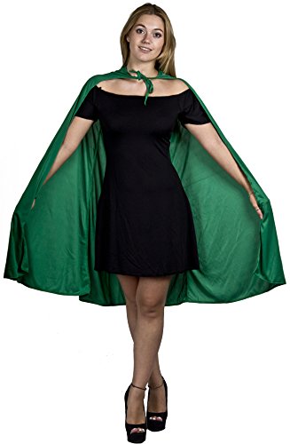 Mujer Superhéroe Capa Disfraz Halloween Accesssory ideal para COMIC PERSONAJES, Súper Villanos Libro Semana de ilovefancydress - Grueso Lujo Material - Verde