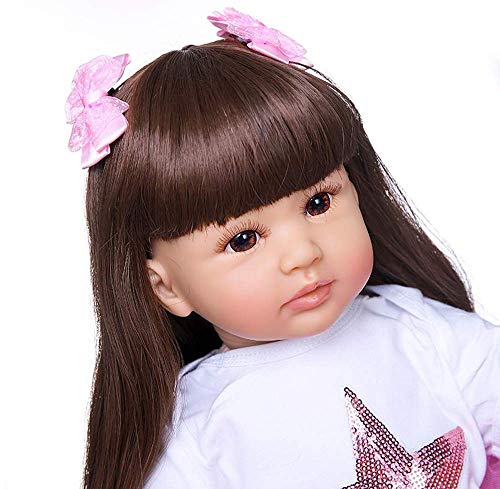 Muñeca Realista Hecha a Mano, 60 cm 24", muñecas Reborn para bebés pequeños, Cuerpo de Tela de Silicona Suave, bebés realistas para niños, Juguete de baño para niños de 3 años o más