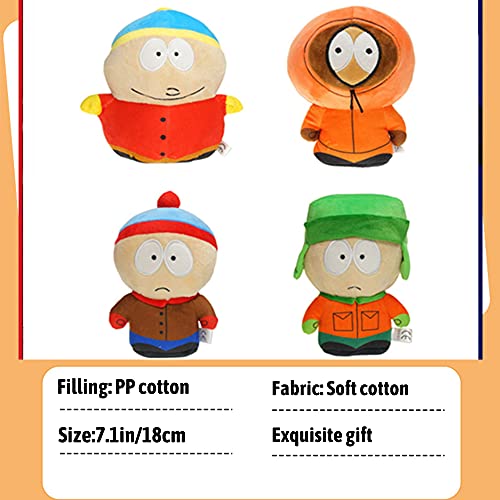 Muñecos de Peluche de Dibujos Animados The South Parks de 7.8 Pulgadas, Lindos muñecos de Peluche de Marsh & Kyle & Kenny & Cartman, cumpleaños navideños para niños y niñas (Marsh & Kyle)