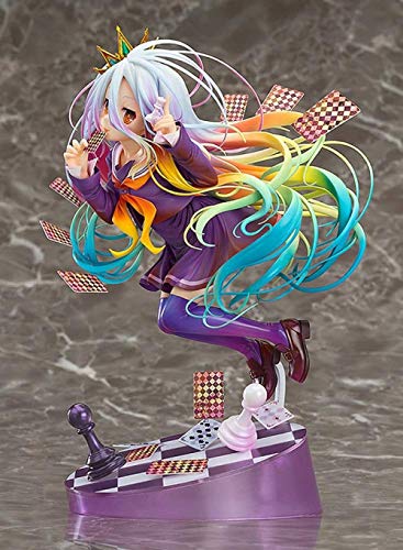 MYXFASITA Navidad NO Game NO Life Shiro Playing Card Version 1/8 / Modelo de Personaje de Anime/Material de PVC Estatuas de Personajes del Juego/Otaku Color Favorito Juguetes/Colección / P70QA