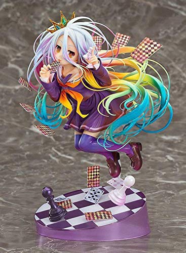 MYXFASITA Navidad NO Game NO Life Shiro Playing Card Version 1/8 / Modelo de Personaje de Anime/Material de PVC Estatuas de Personajes del Juego/Otaku Color Favorito Juguetes/Colección / P70QA