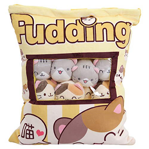 Naixin Cute Snack Pillow Peluches Juguetes Pudín Decorativo Extraíble Kitty Cat Dolls Regalos creativos de juguete para niños