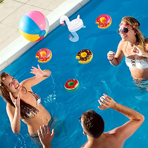 N/AN/A CHALA 9 Piezas Portavasos Inflable, Juguetes para Piscina Soporte para Bebidas Inflable para Fiestas en la Piscina Playa de Verano Tropical Hawaii Donas Cisne Flamenco Palma Piña Limón Sandía