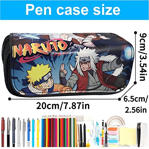 Naruto Estuche Gran Capacidad,Sasuke Estuche Escolar Grande,Estuches de Lápices de Gran Capacidad Estuche Portalapices Neceser Maquillaje, Estuches de Lápices de Gran Capacidad para Estudiantes