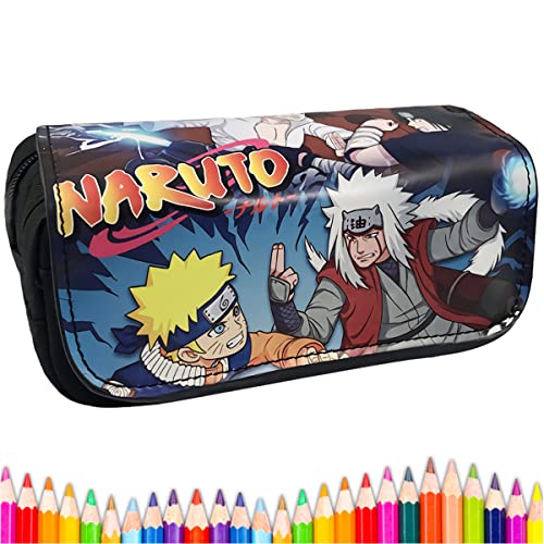 Naruto Estuche Gran Capacidad,Sasuke Estuche Escolar Grande,Estuches de Lápices de Gran Capacidad Estuche Portalapices Neceser Maquillaje, Estuches de Lápices de Gran Capacidad para Estudiantes