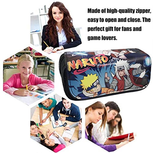 Naruto Estuche Gran Capacidad,Sasuke Estuche Escolar Grande,Estuches de Lápices de Gran Capacidad Estuche Portalapices Neceser Maquillaje, Estuches de Lápices de Gran Capacidad para Estudiantes