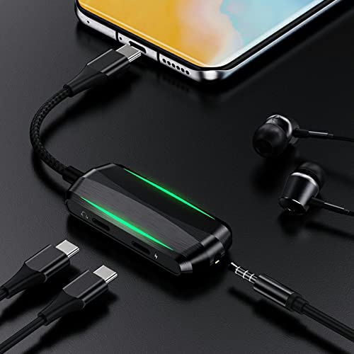 #N/D USB C a tipo C adaptador de cable de teléfono 3 en 1 tipo C a 3.5MM adaptador de auriculares Audio Tipo-c al convertidor de auriculares