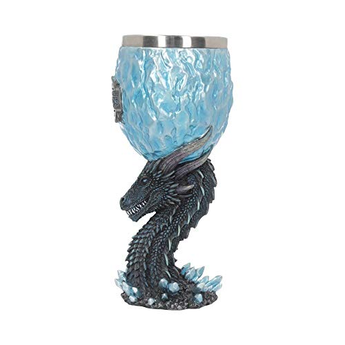 Nemesis Now Viserion - Copa para caminante (18,5 cm), color azul, resina con inserto de acero inoxidable