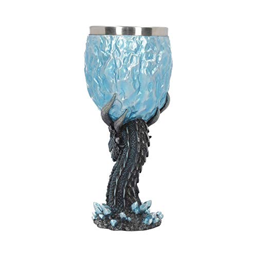 Nemesis Now Viserion - Copa para caminante (18,5 cm), color azul, resina con inserto de acero inoxidable