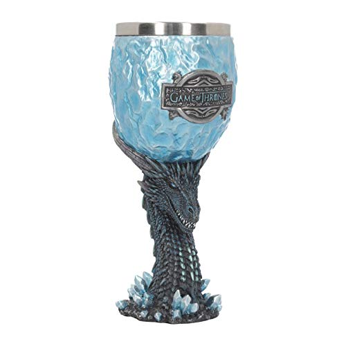 Nemesis Now Viserion - Copa para caminante (18,5 cm), color azul, resina con inserto de acero inoxidable