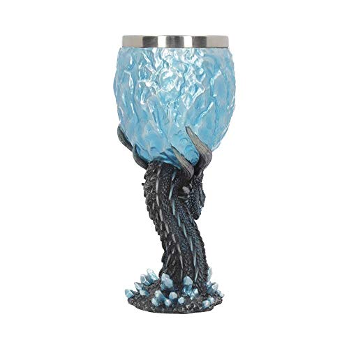 Nemesis Now Viserion - Copa para caminante (18,5 cm), color azul, resina con inserto de acero inoxidable