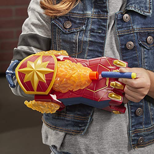 Nerf- Captain Power Moves Avengers Capitán Marvel, Guantelete de explosión de fotones lanzar Dardos, Juguetes para niños a Partir de 5 años (Hasbro E7378EU4)