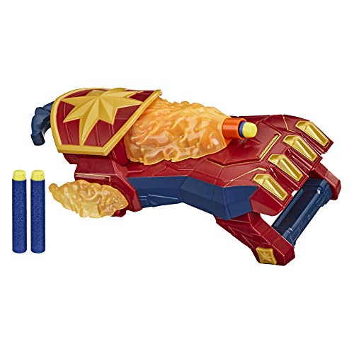 Nerf- Captain Power Moves Avengers Capitán Marvel, Guantelete de explosión de fotones lanzar Dardos, Juguetes para niños a Partir de 5 años (Hasbro E7378EU4)