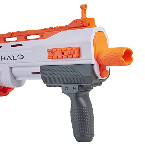 Nerf Lanzador Halo Bulldog SG - Tambor Giratorio de 10 Dardos, rieles tácticos, 10 Dardos Nerf Elite Oficiales, código para desbloquear