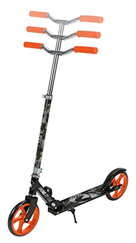 NERF-Scooter 2 Ruedas - Patinete- Ruedas DE 200 MM-Ligero Y Plegable-Deporte Aire Libre, Negro y Naranja, 3263